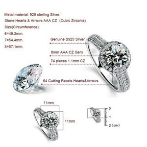 Solid 925 Sterling Silver Plated Ring